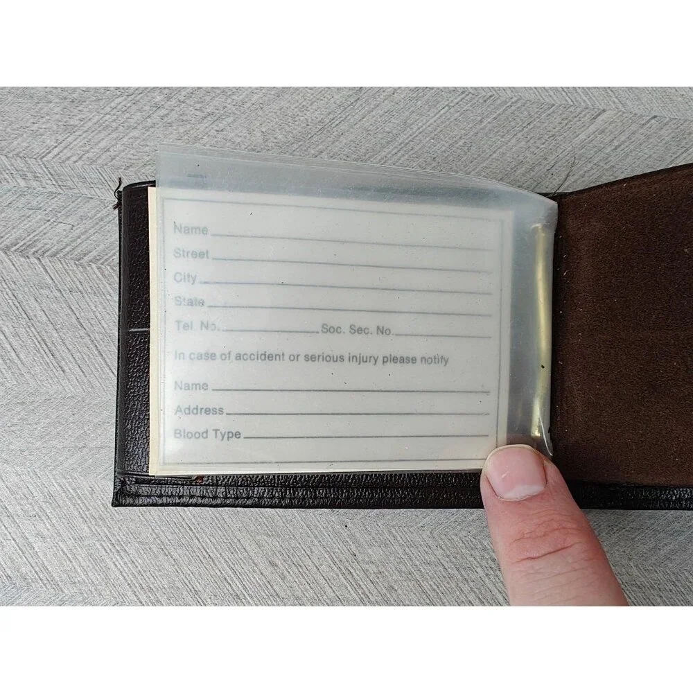 Vintage New Top Grain Cowhide Mens Bifold Wallet Brown Genuine Leather